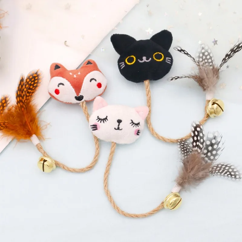 Funny Pet Kitten Chewing Toy Bite Filled Cartoon Dolls Interactive Plush Mint Cat Toy Teeth Grinding Catnip Pillow Toys