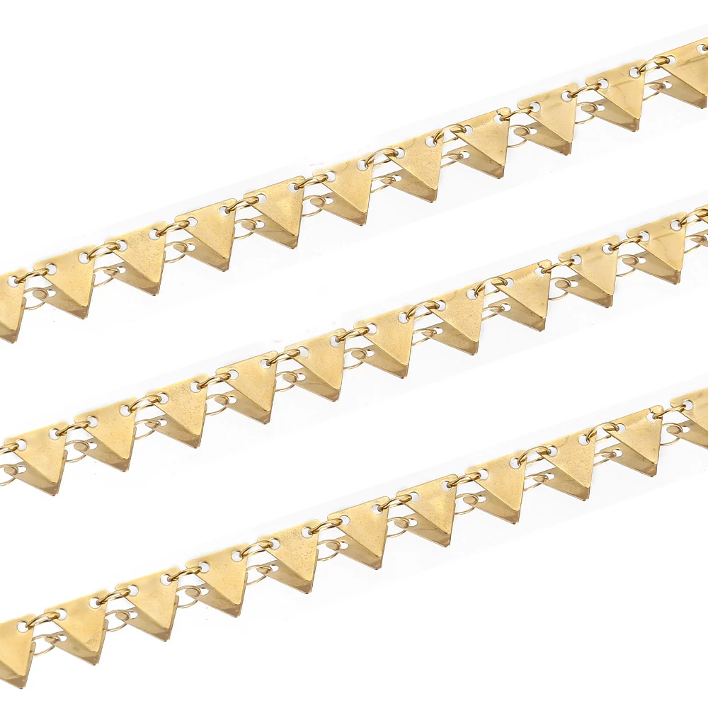 

1Meter Soldered Handmade Chain Stainless Steel Gold Triangle Link Chain for DIY Necklace Bracelet Making Wholesale Lots Bulk