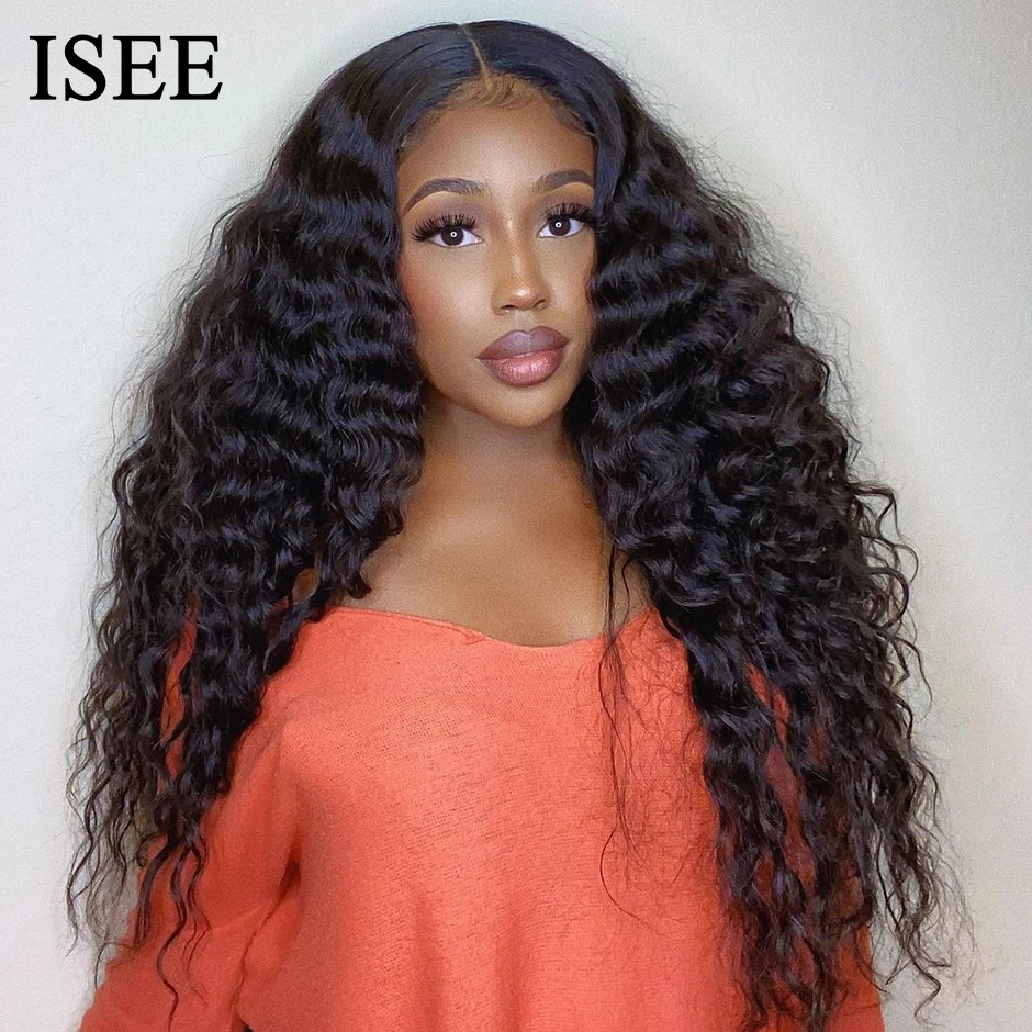 ISEE HAIR Loose Deep Wave Wig 13X1 T Part Lace Wigs For Women Human Hair Malaysian Loose Wave Natural Hairline Human Hair Wigs