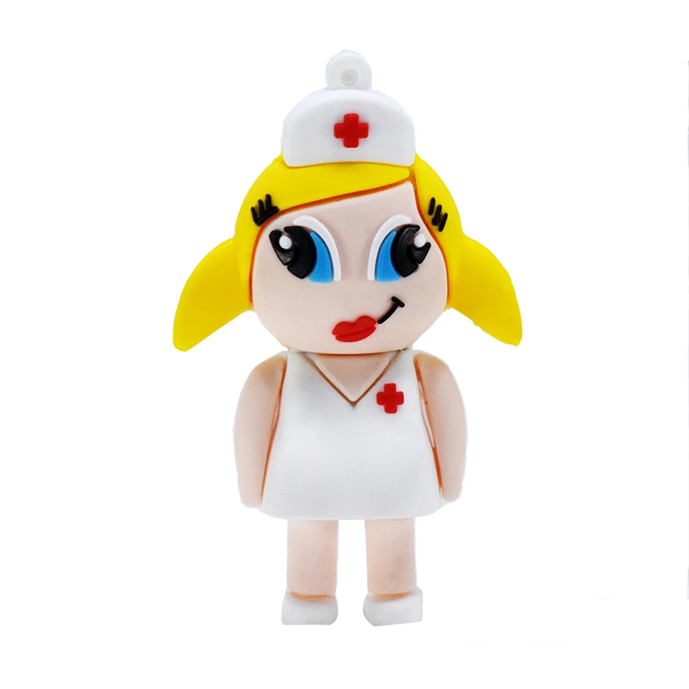 

nurse pen drive4GB 8GB 16GB 32Gb 64GB white sex Doctors usb flash drive 128GB 256GB memory stick cartoon pendrive u stick