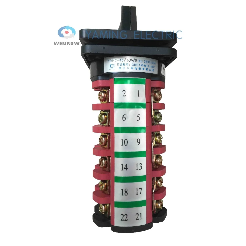 KDHC-40/6*10 Rotary Cam Switch Ten Position 6 Poles 40A Changeover Selector Bx6 Welding Machine Manufacturer