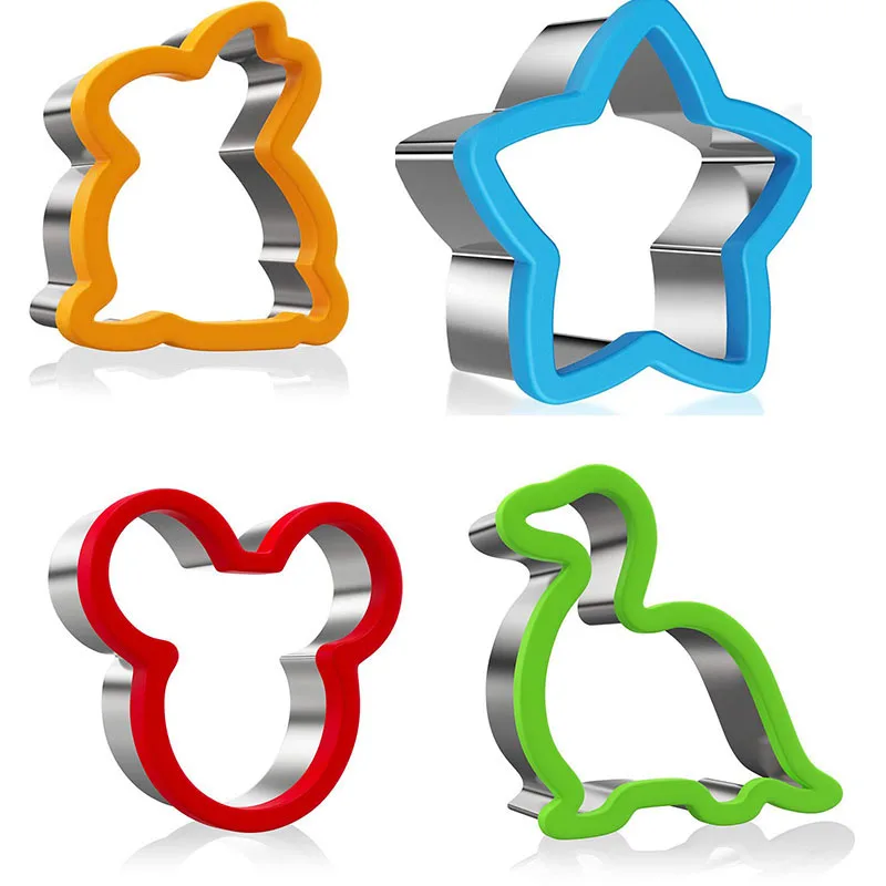 Sandwich Cutter Set Voor Kids Animal Dinosaur Rvs Brood Schimmel Metalen Vormen Cookie Cutters Biscuit Schimmel Keuken Gereedschap