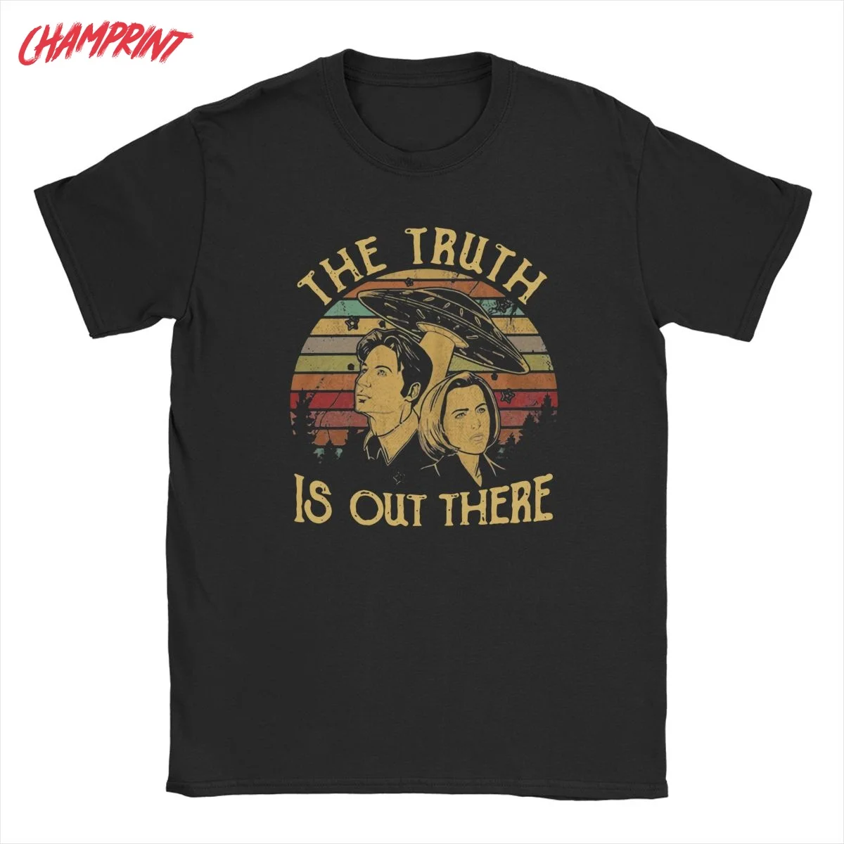 The X Files The Truth Is Out There T-Shirts for Men Alien Awesome Cotton Tee Shirt Crewneck Short Sleeve T Shirt 4XL 5XL Clothes