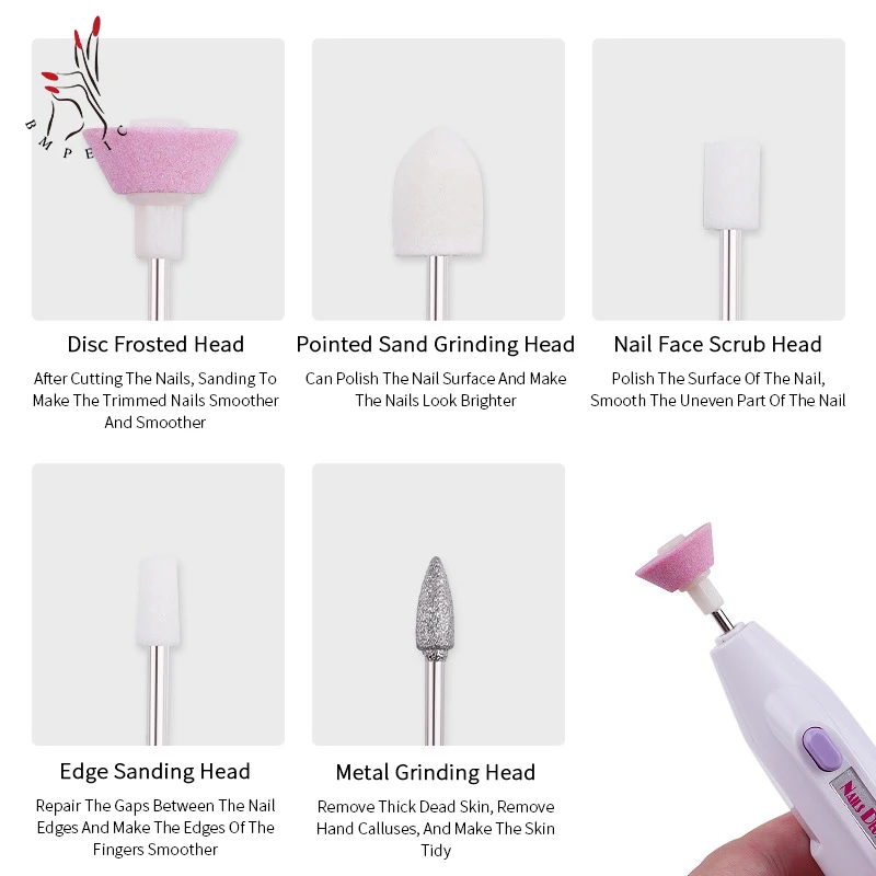 

Portable Electric Nail Drill Machine Nail Art File Pen Grinding Burnishing Polisher Pedicure DIY Manicure Tools Kit Professional