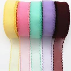 25 Yards 38MM Tulle/Mesh/Lace Ribbon DIY Handmade Material Headdress Hair Bows Clothing Shoes Hat Sewing Accessories Crafts