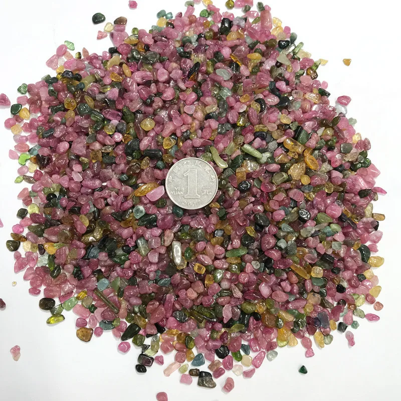 Natural Tourmaline Quartz Crystal Rock Chip Healing Reiki Chakra Gravel Stone Minerals Specimen Health Decoration Collection