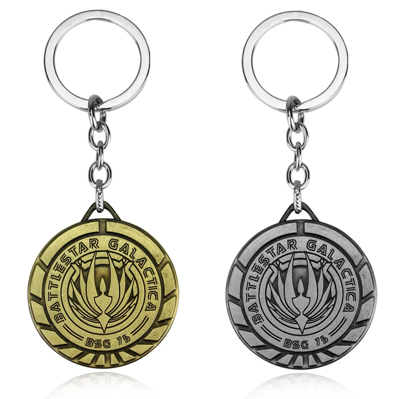 Battlestar Galactica BSG 75 Keychain can Drop-shipping Metal Key Rings For Gift Chaveiro Key chain Jewelry for cars