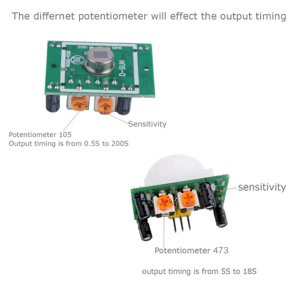 5Pcs Motion Sensor Module SR501 HC-SR501 Blue Green Adjust IR Pyroelectric Infrared PIR Motion Sensor Module For Arduino DIY KIT