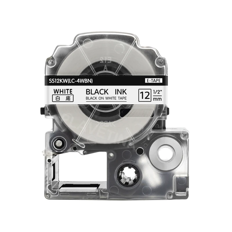 Plavetink Label Tapes SS12KW Compatible for Epson Lw400 LK-4WBN Cartridges Label Works LW-300 400 500 600P 700 Label Maker