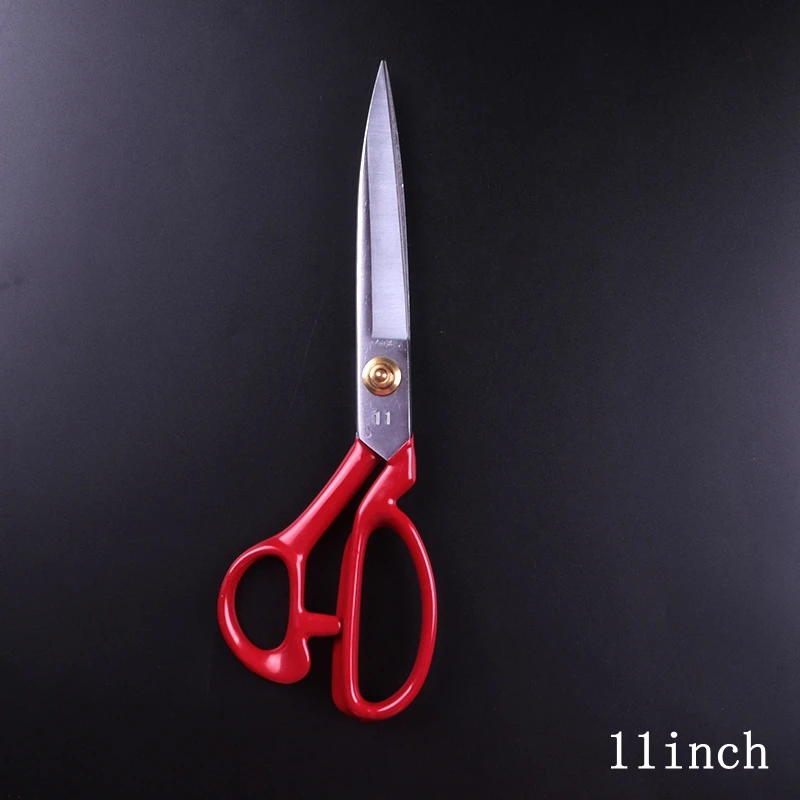 Tijeras de sastre profesionales acero inoxidable rojo para tela cuero - imagen 4