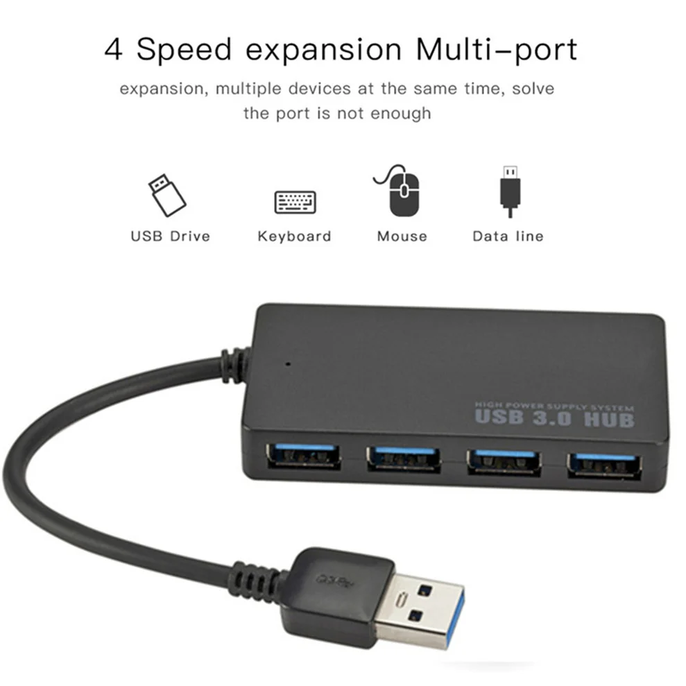 USB3.0 Adapter for Laptop PC High Speed USB 3.0 Hub External 4 Ports Adapter Splitter USB Expander Computer Accessories