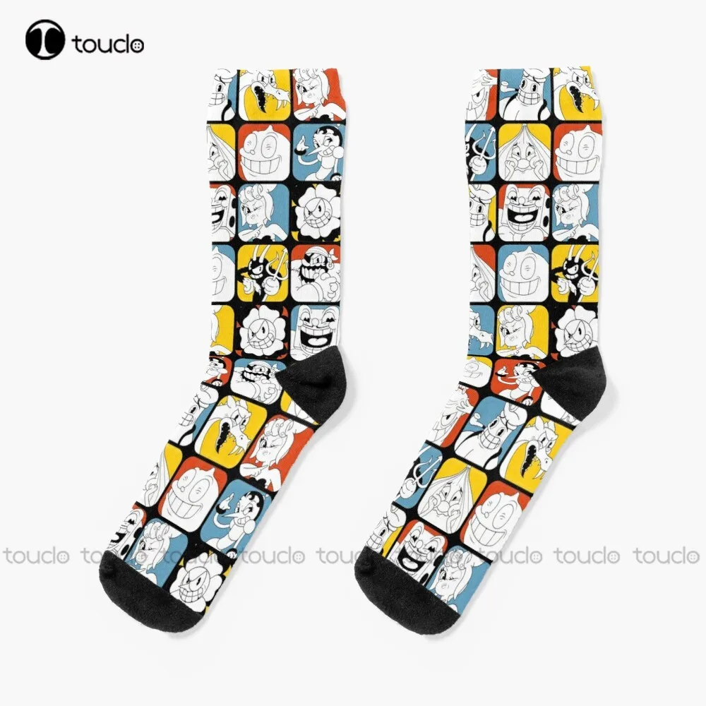 

Cuphead Bosses Socks For Boys Christmas Gift Unisex Adult Teen Youth Socks Custom 360° Digital Print Women Men Funny Sock