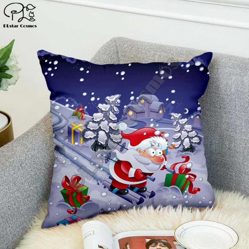 christma Cartoon short plush Pillowcase Polyester Decorative Throw Cushion Cover Square style