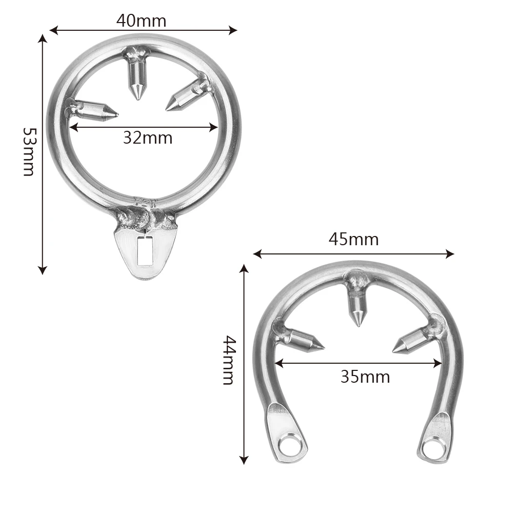 Stainless Steel Spikes Penis Ring For Men Cock Stretcher Testis Lock Anti-erect Chastity Cage Device Bondage Set Sex Toys Erotic