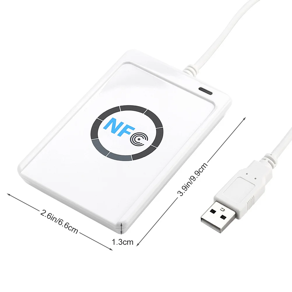 NFC Reader Writer With 5pcs Cards 13.56 MHz ACR122U USB RFID Copier Duplicator For MF FeliCa NFC (ISO/IEC18092) Tags