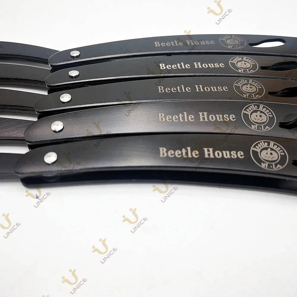 Free Custom LOGO 10 Pieces Straight Edge Razor for Blades Men\'s Shaver Barber Shaving Tool Black Stainless Steel Beard Grooming