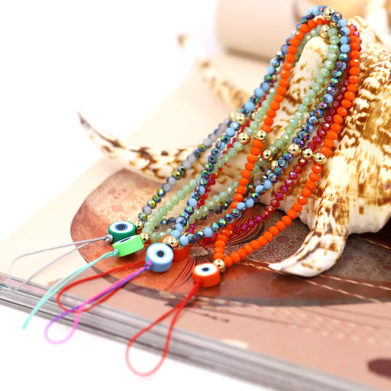 Neue Mode Schmuck Telefon Kette Zubehör Bunte Kristall Evil Eye Charm Lanyard Gurt – Detail 6