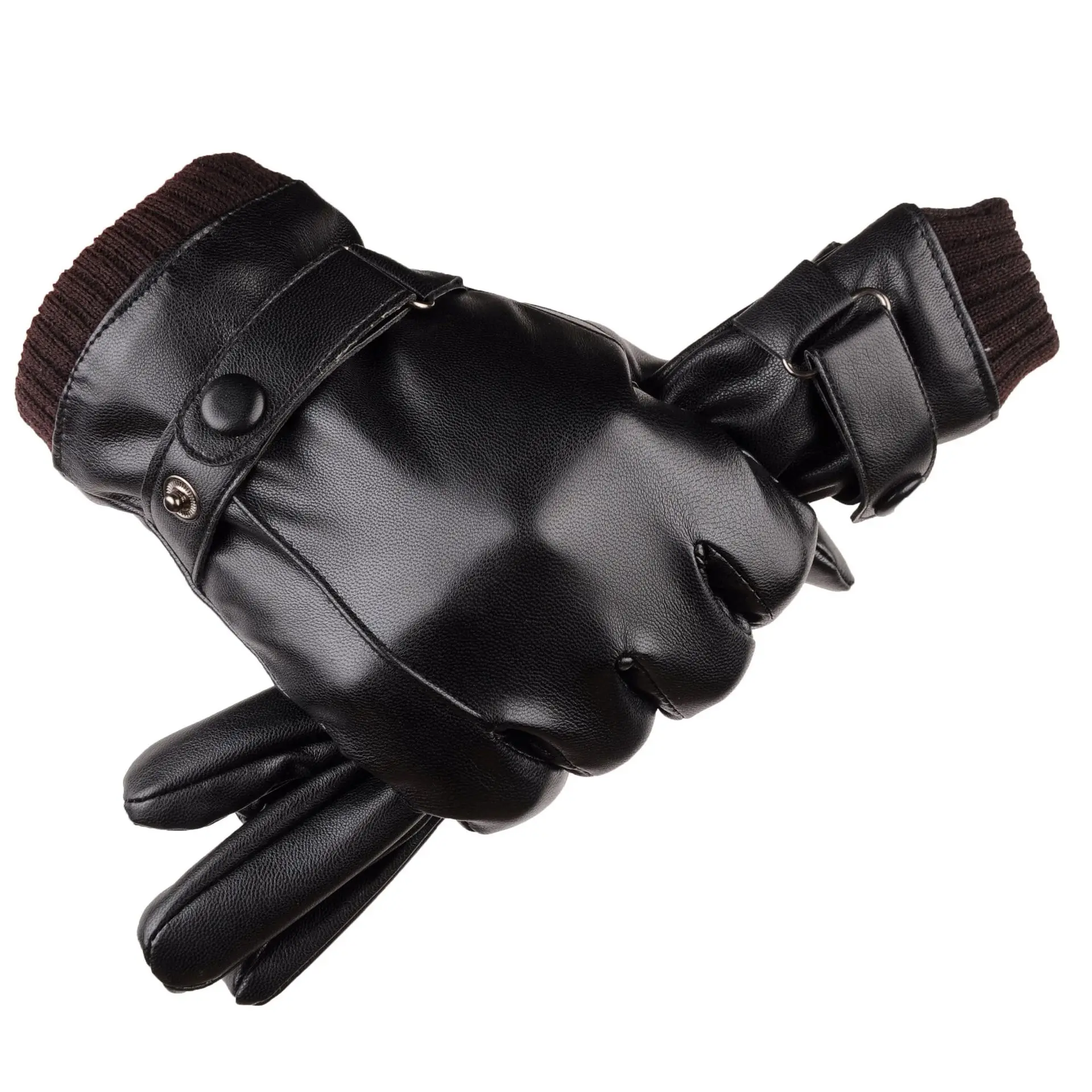 

DANKEYISI Full Finger Touch Gloves Winter Gloves For Men Women Outdoor Sports Protector Driving Pu Leather Warm Velvet Gloves