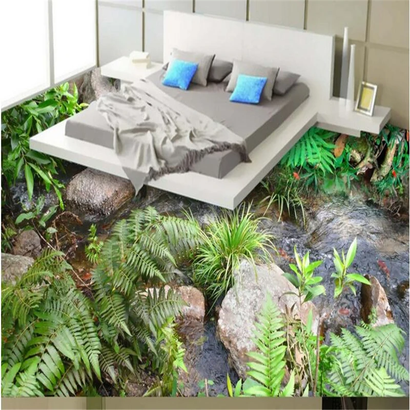 

wellyu Customized large mural living room bedroom background realistic natural world living room bedroom floor membrane