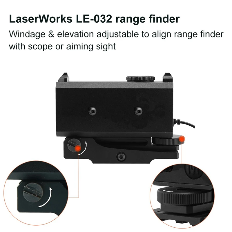 LaserWorks LE-032 1200yard 1200m Updated Mini Laser Rangefinder Distance Meter Hunting Bow- with Angle 3 Sides Mountable