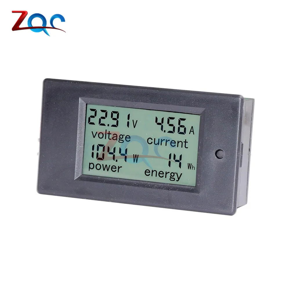 Digital LCD Display Voltmeter Ammeter Wattmeter Power Meter DC 6.5 -100V 0 -20A 0 -20000W Voltage Current Power Energy Tester