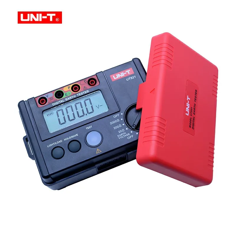 UNI-T UT521 Digital Earth Resistance Tester Digital Display 0-200V 0-2000 ohm Ground Earth Resistance Voltage Meter Tester