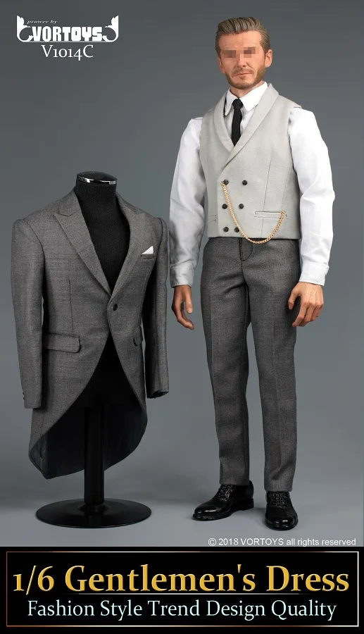 1:6 figure doll clothes British style male suit Tuxedo for 12