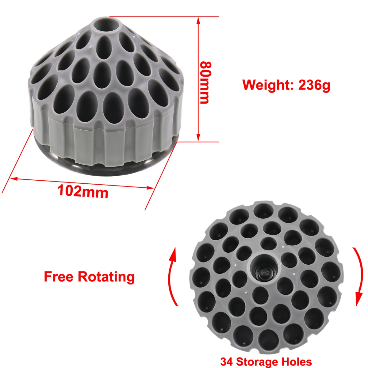 Wifreo 1PC 34 Storage Holes Rotating Fly Tying Tools Organizer Stand Station 10.2*8cm Honeycomb Rotated Storage Tool Boxes