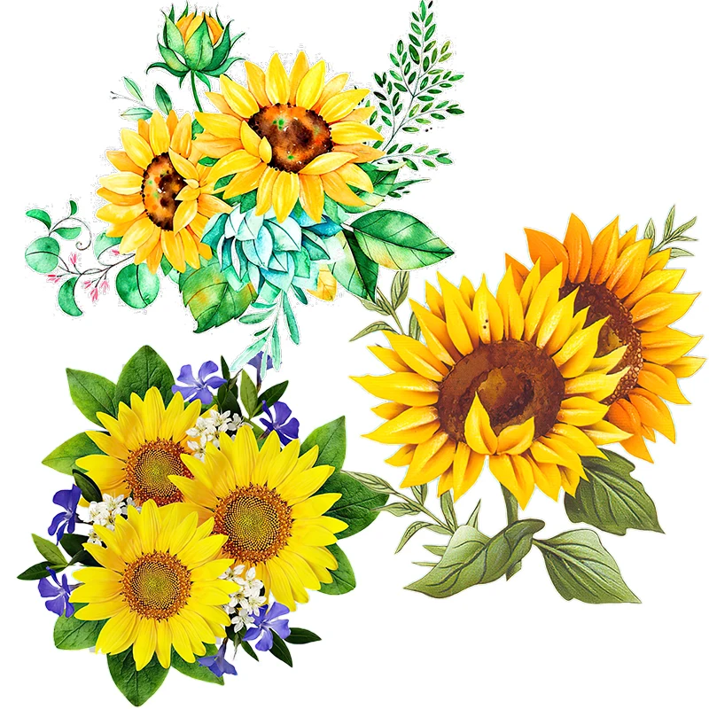 Three Ratels QCF42 Beautiful sunflower bouquet family decoration refrigerator toilet Decal