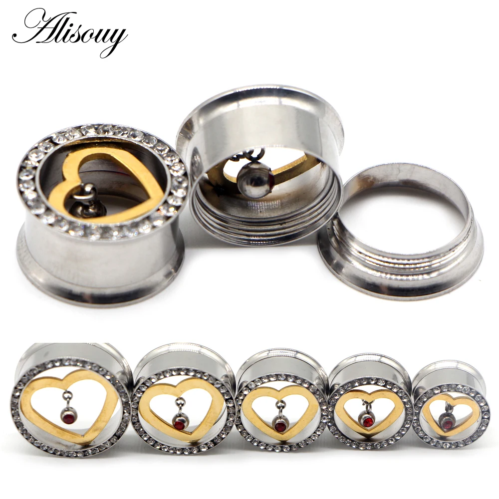 Alisouy 2PCS Stainelss Steel big size 16-25mm Ear Gauge Plug Tunnels Flesh Ear Strecher Expander Piercing Oreja Dilataciones