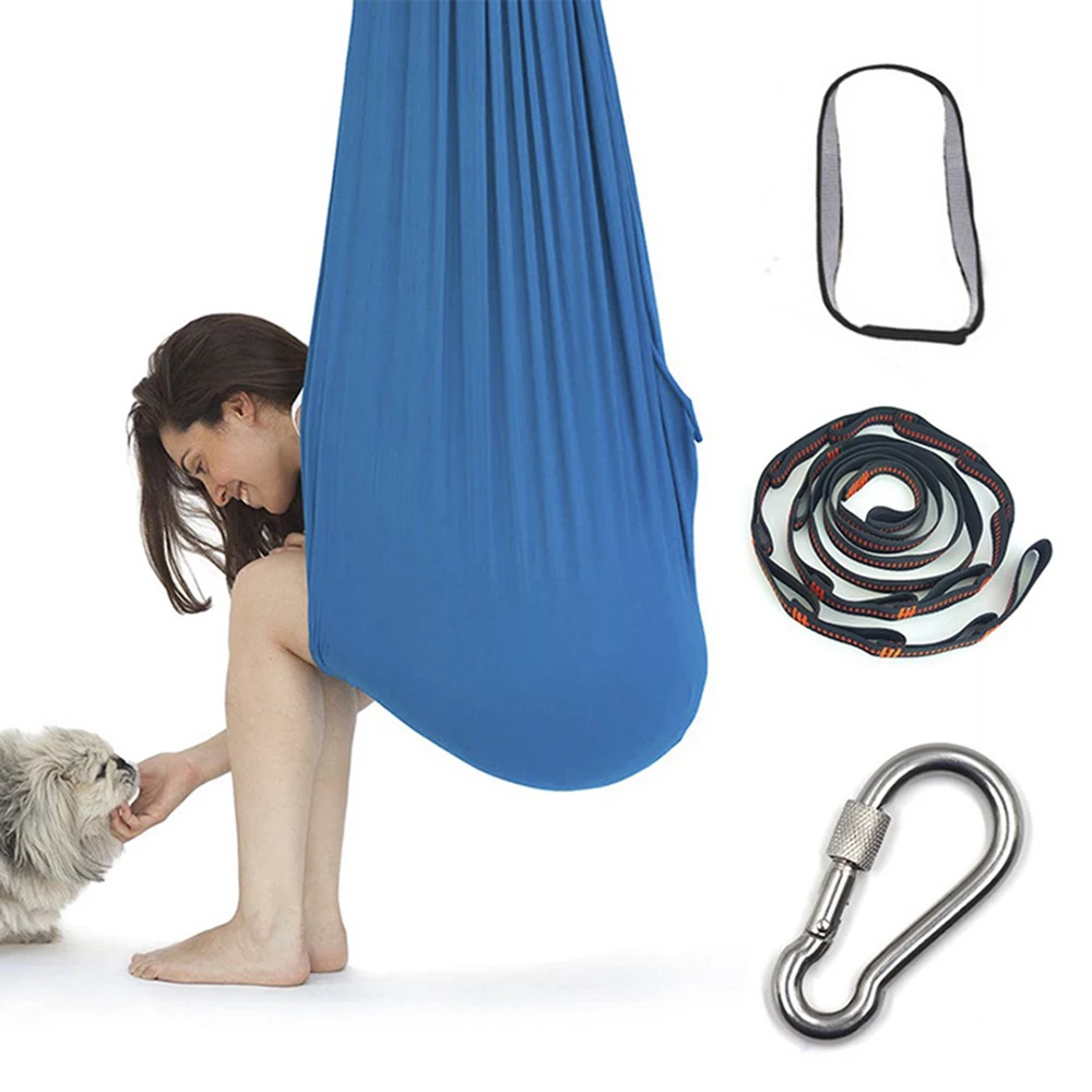 Kinder Yoga Hängematte Elastischen Bett Indoor Outdoor Schaukel Einstellbaren Hängematte Yoga Fitness-Tool Mit Erweiterung Riemen Karabiner