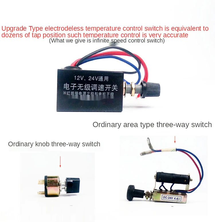 12V24V Kit Pemanas Kompak Bawah Dasbor 4 Port Otomatis Tabung Tembaga + Set Sakelar Kecepatan Untuk Penghilang Kabut Udara Panas Universal Truk
