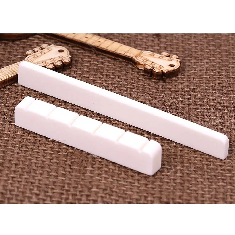 6 String Classical Guitar Saddle + Nut White Bone Bridge For Acoustic Folk Guitar  Replacement Spare Part Guitar White Parts