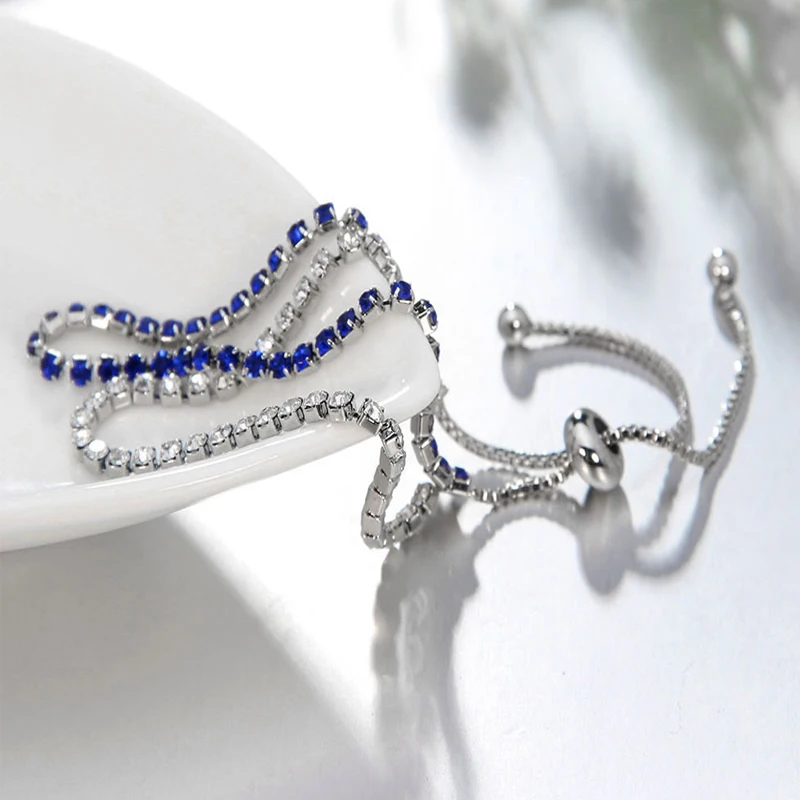 HuiSept Bracelet 925 Silver Jewelry with Cubic Zircon Gemstone Fashion Accessories for Women Wedding Adjustable Chain Bracelets