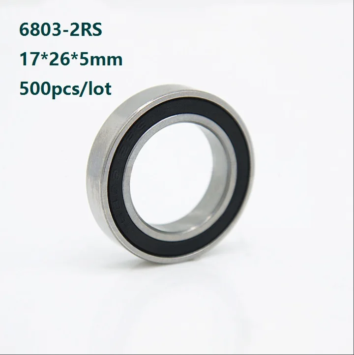 

500pcs/lot 6803RS 6803-2RS 6803 2RS Double rubber cover 17*26*5mm Thin Wall Deep Groove Ball bearing 17×26×5mm