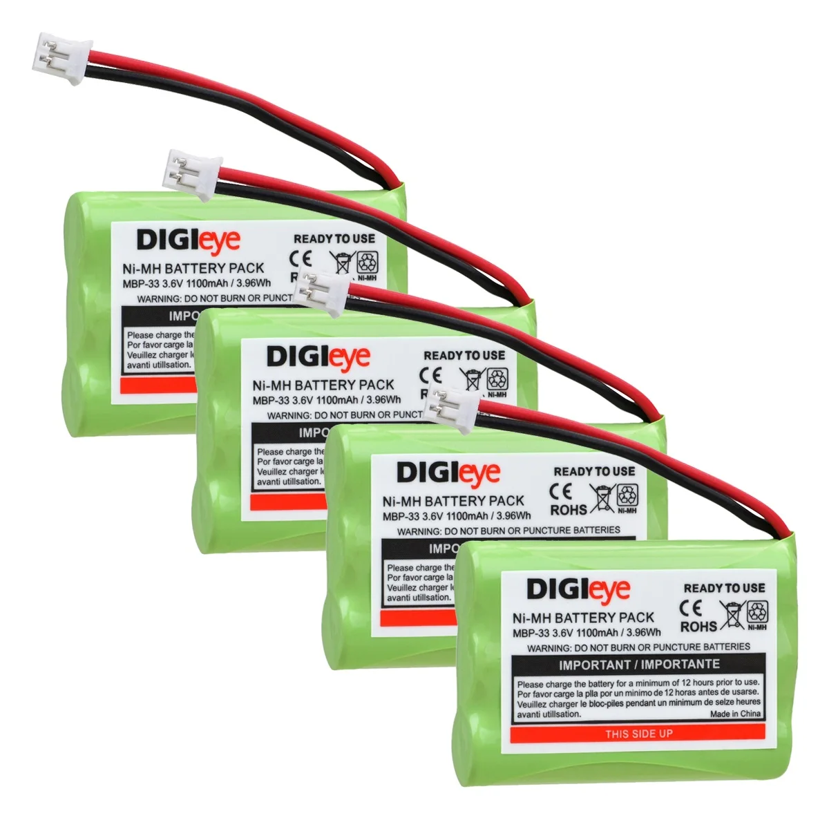 3.6V 1100mAh wymienna bateria dla MBP36, MBP27T, MBP33, MBP33S, MBP33PU,MBP36, MBP36S, MBP36PU niania elektroniczna Baby Monitor