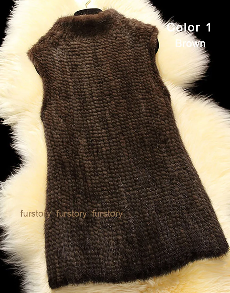 Women Vest Knitted Mink Fur Vest Real Fur Vest Female Custom Made Different Length Fur Story FS16208