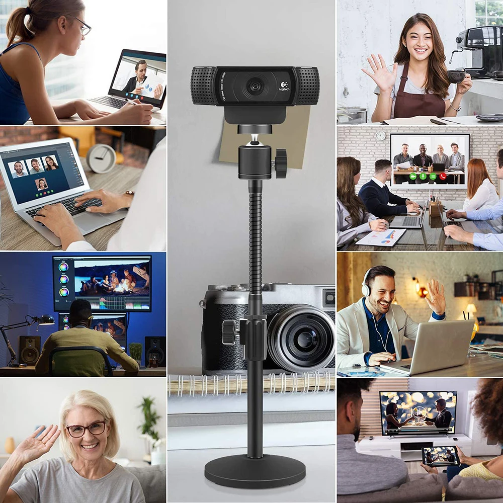 360 ° Linh Hoạt Webcam Để Bàn Chân Đế Chụp Hình Tripod 1/4 "Chủ Đề Web Camera Cổ Ngỗng Đứng Máy Tính Giá Đỡ Máy Ảnh Cho Logitech web Cam
