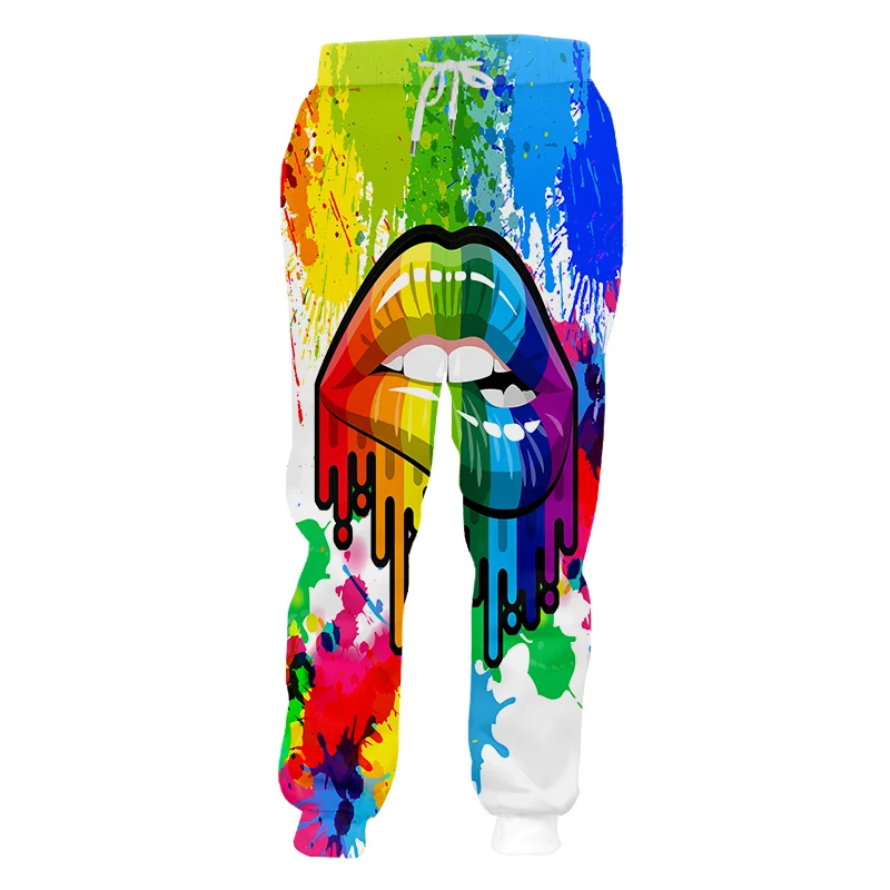 Men's Casual Social Pants Ring Print Colorful Smoke Gradient Pants Zipper Elastic Waist Suit Male Pants Trousers Men's Clothing