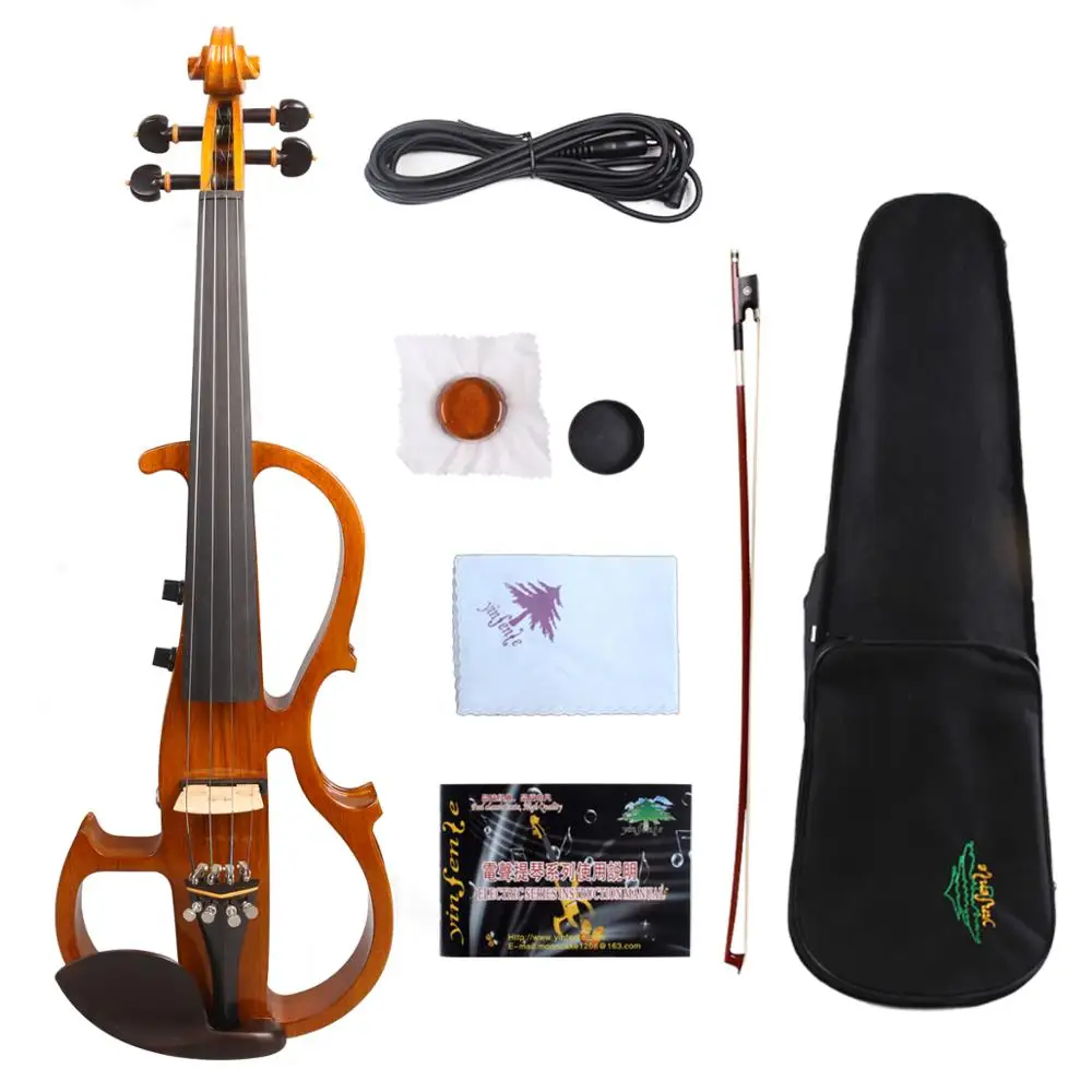 Yinfente Electric Silent Violin 4/4 Hand-made 1/4inch jack Sweet Sound Free Case Bow #EV8