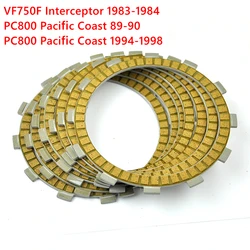 7PCS Motocycle Friction Clutch  Plates Set for Honda VF750F Interceptor 1983-1984 PC800 Pacific Coast 89-90 PC800 1994-1998