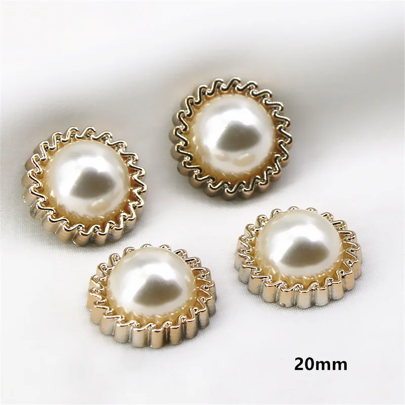 10/20/30pcs Golden Pearl flat back button di lusso Home Garden Crafts Cabochon Scrapbooking accessori di abbigliamento