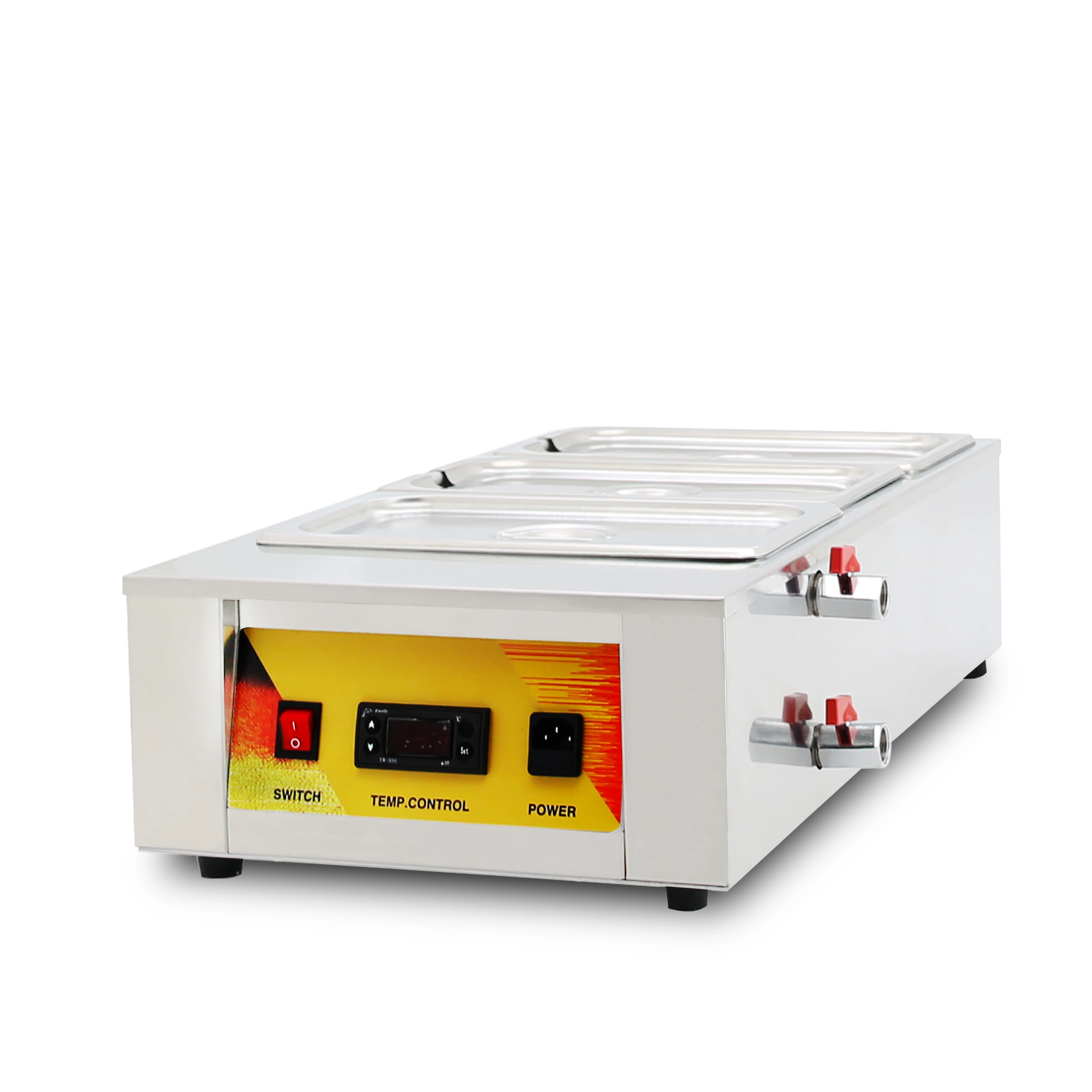 Máquina de fusão de chocolate comercial display digital painel com três cilindros mais quente fabricante de têmpera de chocolate com ce