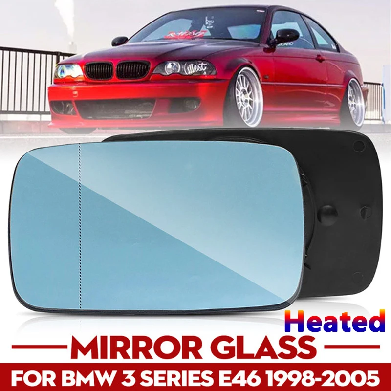 

Rhyming Heated Side Rearview Mirror Glass Anti-Fog Mirror Lens Fit For BMW E46 1998-2006 5 Door Sedan Wagon Car Accessories