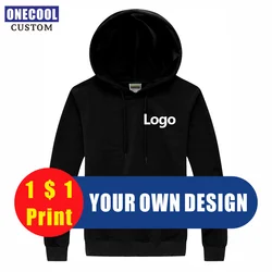 Moda sweatershirt logotipo personalizado impressão bordado design pessoal marca 11 cores hoodies masculino e feminino camisola com capuz onecool