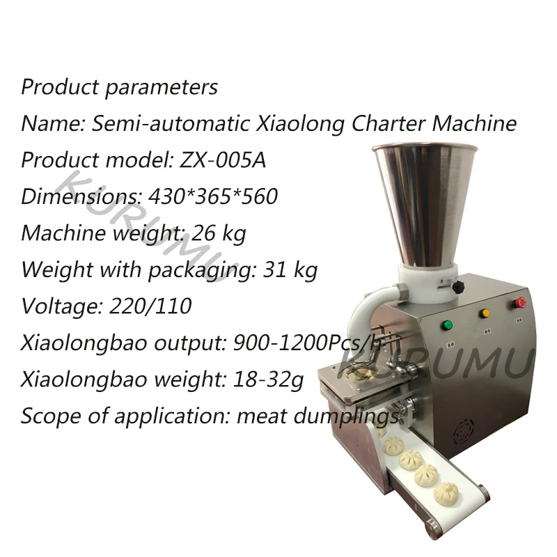 Máquina para hacer bollos de cerdo Momo semiautomática comercial, fabricante de pan chino, fabricante Xiaolong Bao