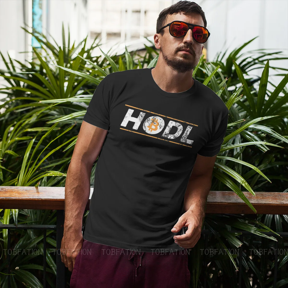 Bitcoin Art HODL  Hold BTC Essential Tshirt Vintage Alternative Men\'s Clothes Tops Big Size Cotton O-Neck T Shirt