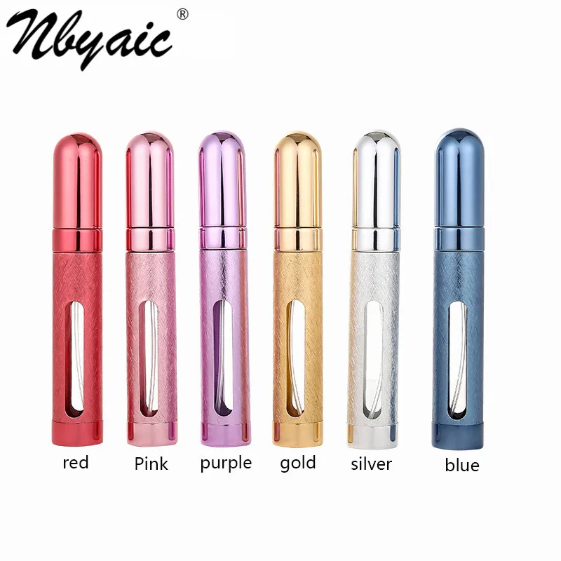 

Nbyaic 12ML hollow bullet metal press type portable 100pcs perfume bottle glass bottle inner water spray empty bottle