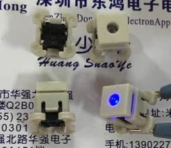 2pcs 8 * 8 * 10 light touch switch with blue LED push switch with cap blue indicator push switch