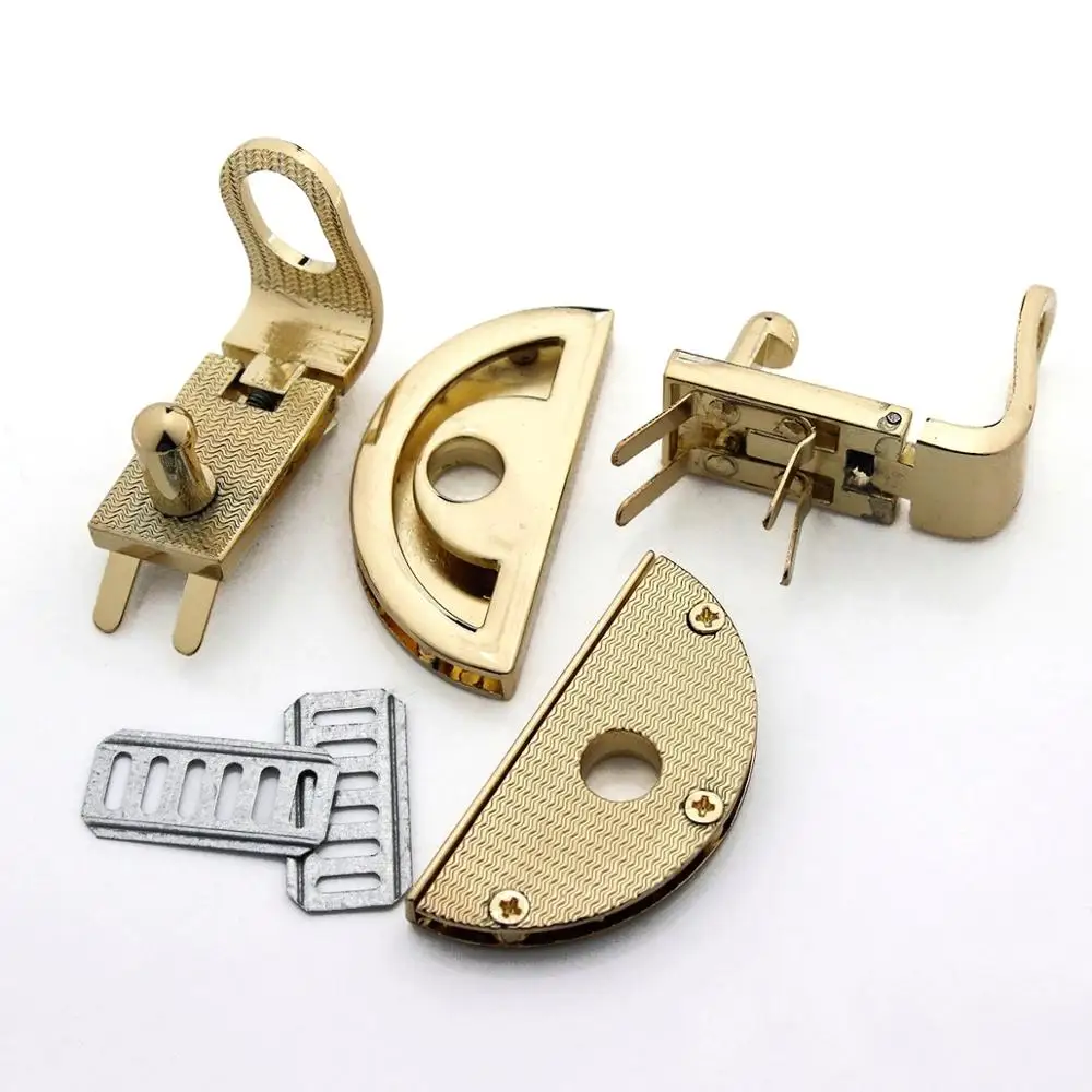 1pcs Metal Push Lock Fashion Durable Twist Lock Sector Shape Cute Style For Bag Luggage Hardware DIY Leather Craft Accessories